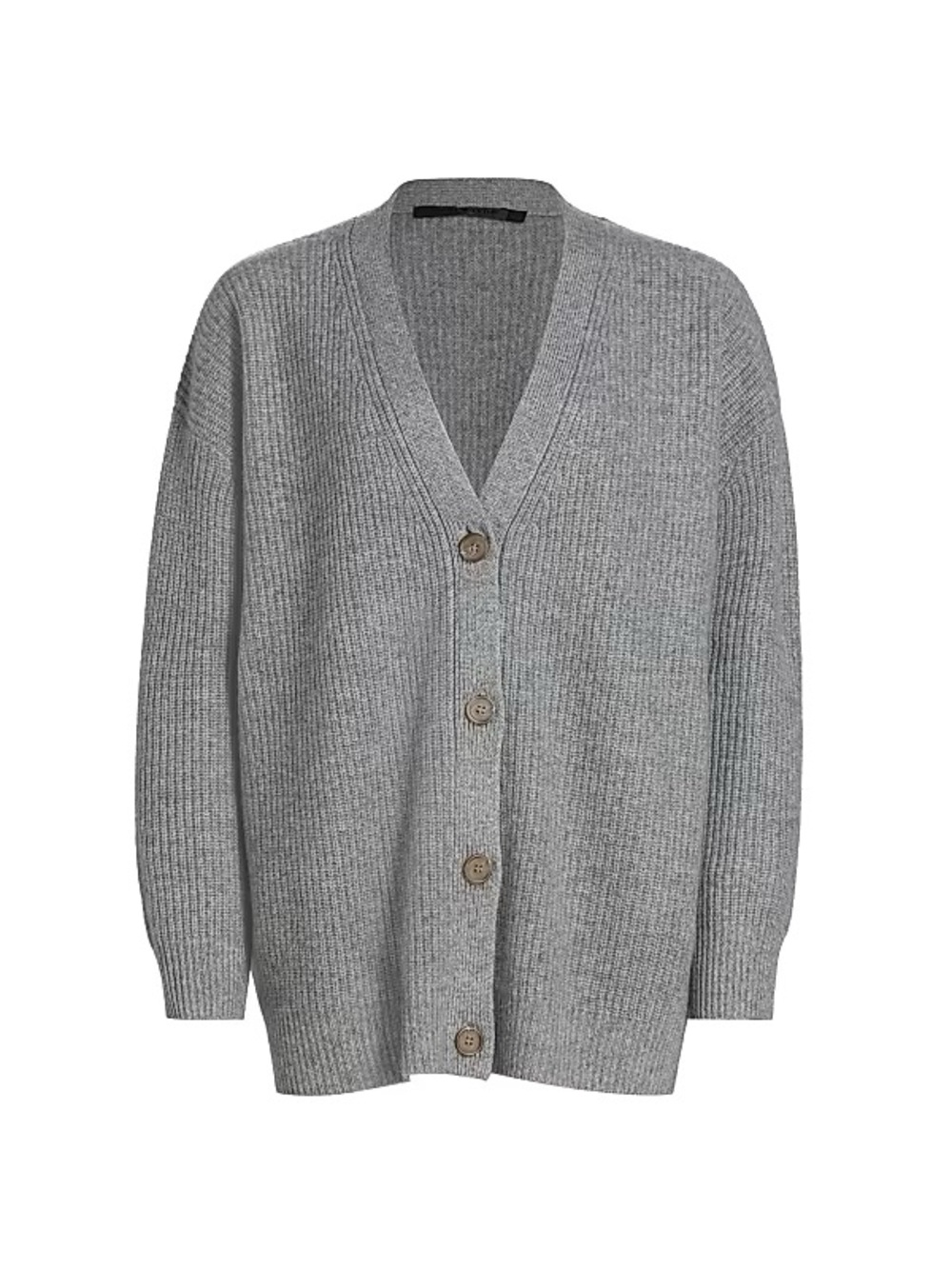 Jenni Kayne Cropped 100% Cashmere Cardigan Medium Gray Boxy Drop Shoulders